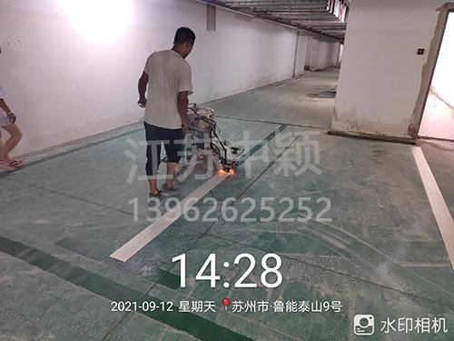蘇州魯能泰山停車場(chǎng)劃線_車庫劃線項(xiàng)目順利完成。